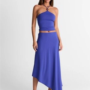 Chic Asymmetrical Blue Skirt for Women